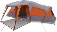 vidaXL Familietent met verandakoepel 9persoons waterdicht grijs oranje