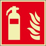 Merkloos / Sans marque Senska Extra lichtgevend brandblusser bord - kunststof - F001 150 x 150 mm