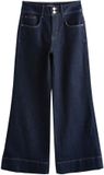 Next - Dames - Zandloperjeans met hoge taille en wijde pijpen - Blauw