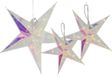 Svenska Living Étoiles de Noël lumineuses - 3x - 26, 34 et 53 cm - Argent - Irisé - Batterie