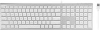 Macally ACEKEYA Super dun bedraad USB-A toetsenbord voor Mac - Witte toetsen/Zilverkleurig - US English (QWERTY)