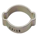 2-oorslangklem, RIEGLER 2-oorslangklem, glanzend verzinkt staal (W1), spanbereik 28,0-31,0 mm, bandbreedte 9,0 mm