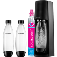 SodaStream TERRA Zwart + Kunststof flessen 1 liter 2-pack