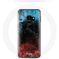 Maniacase Hoesje voor Samsung Galaxy S9 abstracte textuur achtergrond rood zwart blauw