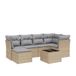vidaXL 6-delige Loungeset met kussens, polyrattan, gemengd beige