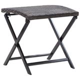 vidaXL Inklapbare Poly Rattan Kruk Bruin