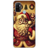 Oppo Bedrukt siliconen hoesje compatibel met Oppo A53S pere noel vintage