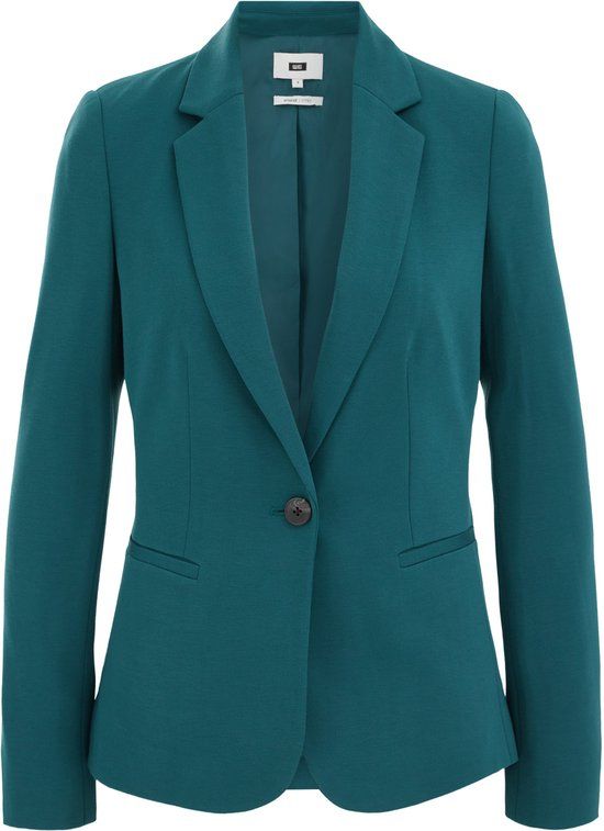 WE Fashion Dames getailleerde jersey stretch blazer Sea green XL