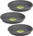 Hega Hogar Opvangschaal/onderschaal voor bloempot/plantenpot - 3x - Flori - lichtgrijs - Dia 29 cm