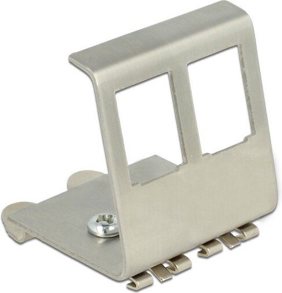 Delock DIN-Rail frame voor 2 Keystone modules / RVS - Grijs