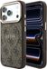 Guess Backcover hoesje voor Apple iPhone 18 Pro - Magsafe EMBossed 4G PU - Bruin