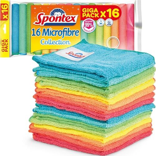 SPONTEX Microvezelcollectie, 16 multifunctionele microvezeldoeken