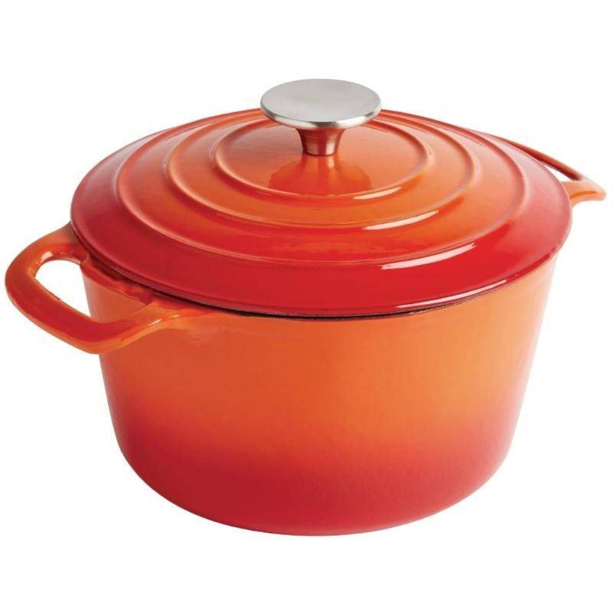Vogue Gietijzeren Braadpan Rond 3,2 liter Oranje - 5050984358050