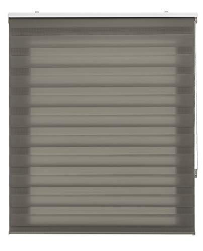 Blindecor Rolgordijn voor dag en nacht op maat - Antracietgrijs - 120 x 180 cm