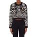 Moschino Pull court en tricot extensible à motif pied-de-poule morphé blanc