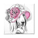 Homemania Hondenafbeelding, 3-delig, dieren, woonkamer, kinderkamer, meerkleurig, 69 x 3 x 50 cm, HM203PKNV-164, polyester, hout