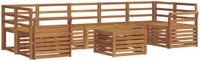 vidaXL - Bank loungeset - 7 zitplekken - Naturel - Massief Acacia Hout