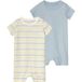 LUPILU Pyjama bébé, court, 2 pièces, en pur coton biologique. (Blanc/bleu, 62-68)