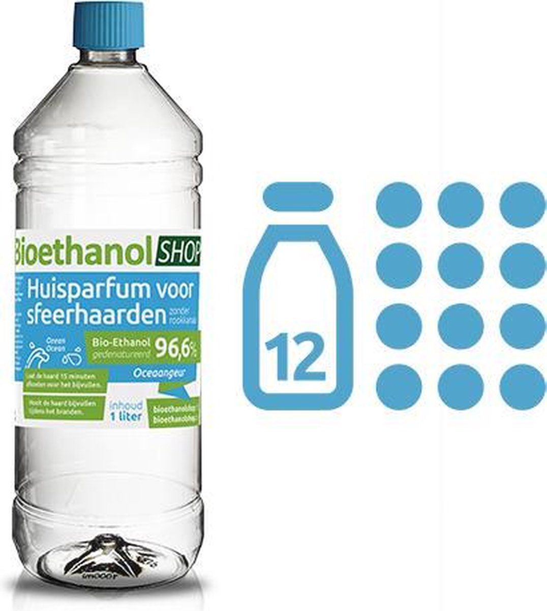 kieselgreen 12 Liter bioethanol Oceaan zee geur 96,6% huisparfum - 7434837937919