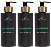 Splashbox Cosmetics Showergel Fresh Ginger 300 ml - gouden pomp - 3 stuks
