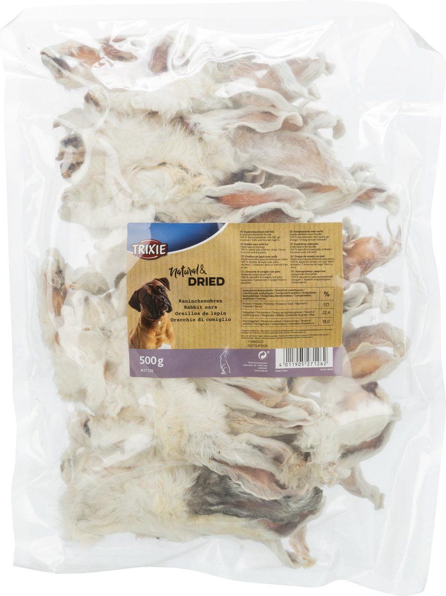 TRIXIE 500 gr konijnenoren met vacht 500 g