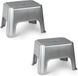 Plasticforte Tabouret de cuisine/rehausseur - 2x pièces - Argent
