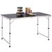 BAKAJI Campingtafel picknick grijs met verstelbare hoogte, frame van aluminium, inklapbaar systeem met draaggreep, ideaal voor tuin en buiten, 60 x 120 x 70 cm