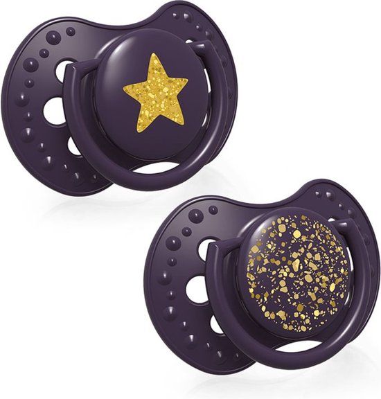 Lovi Stardust fopspeen 2 st. set - violet 0-3 maanden