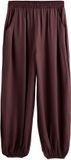 Next Dames Satijnen Ballonbroek met Boorden - Chocolate Brown