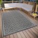 Hanse Home Lahal Outdoor tapijt, weerbestendig, modern geometrisch ruitpatroon, waterdicht, robuust buitentapijt, plat weefsel, voor tuin, balkon, terras, woonkamer, grijs-beige, 76 x 150 cm