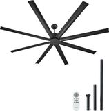 Vevor 213cm Aluminium Plafondventilator Zonder Verlichting Afstandsbediening DC Motor Zwart
