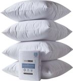 Homescapes set van 4 waterdichte kussenbeschermers – badstof & ademend – met ritssluiting – 65x65 cm – hypoallergeen