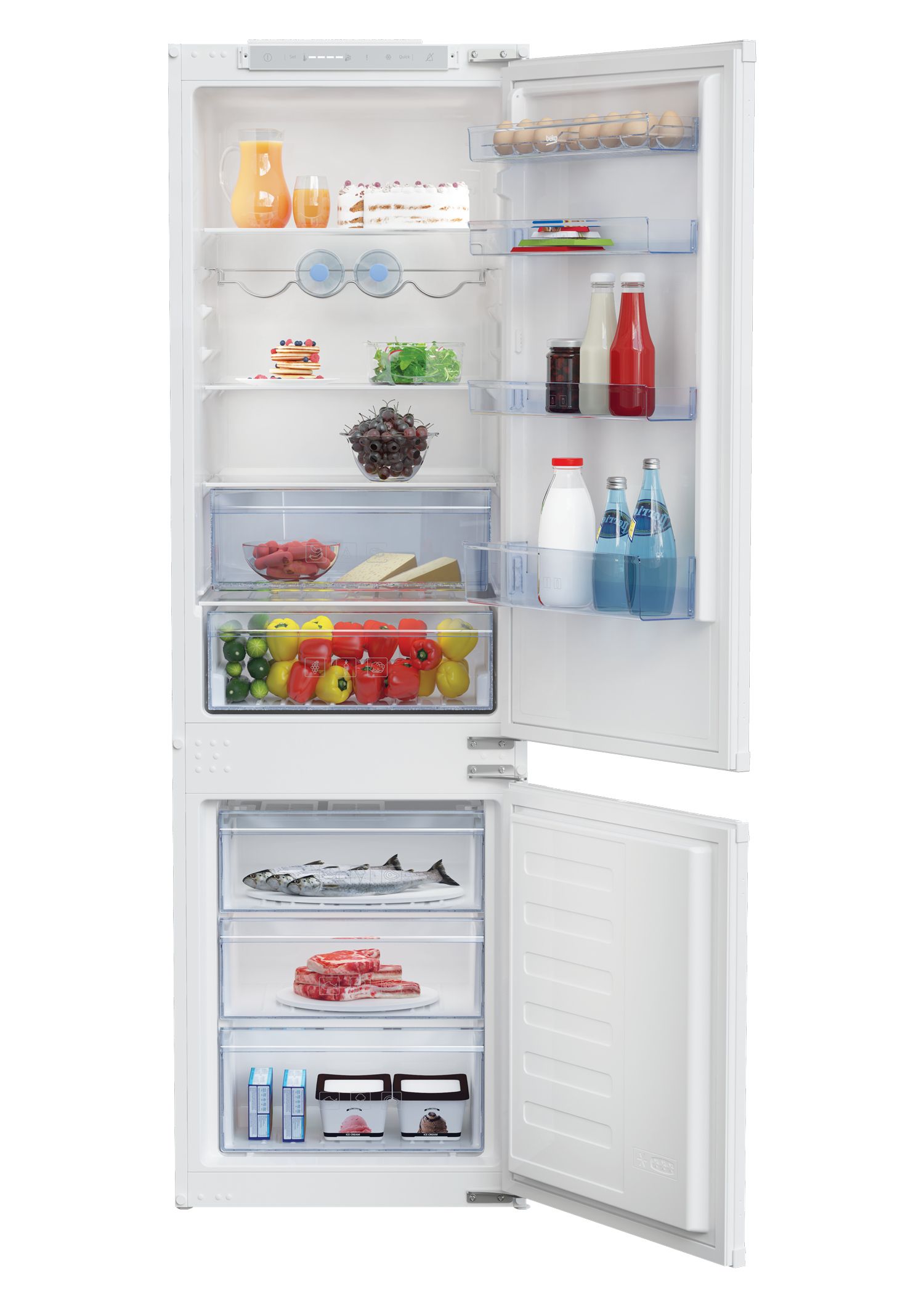 Beko BCSA 285 E 4 SN - Inbouw koel-vriescombinatie - E - 178 cm - Wit