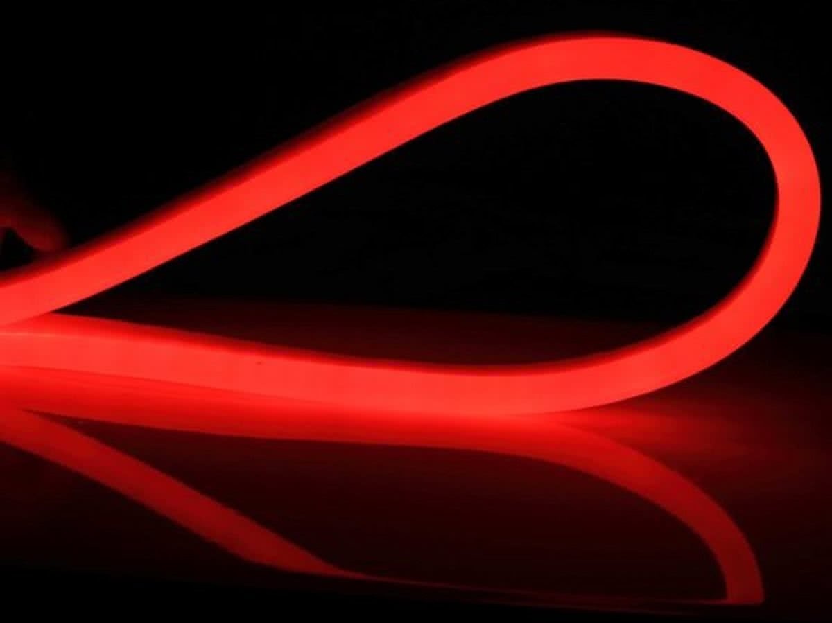 Groenovatie LED Neon Flex 230V, Rood, 1 Meter, 14.4 Watt/meter, Waterdicht IP67