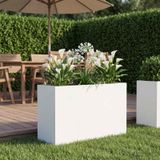 VidaXL Plantenbak blanc 80 x 30 x 40 cm acier laminé à froid