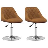 VidaXL Eetkamerstoelen draaibaar 2 st fluweel bruin