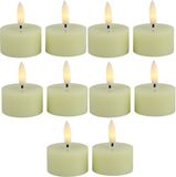 Countryfield LED theelichtjes - 10x st - blanc crème - D4 x H5,2 cm - avec minuterie