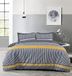 Sleepdown Stripe Geo Abstract Mono Zwart Grijs Oker Omkeerbaar Dekbedovertrek Kussensloop Beddengoed Set Zacht Gemakkelijk Onderhoud - Eenpersoons (135cm x 200cm)