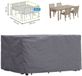 Perel Buitenhoes voor tuinset, grijs, rechthoekig, 165 cm x 135 cm x 95 cm