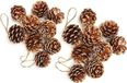 OEM Bol Decoratieset met gouden koord - 18 stuks natuurlijk hout