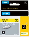 DYMO Rhino industriële Heat-Shrink Tube-labels | 6 mm x 1,5 m | Zwart op Geel