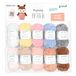 Gründl Wol Funny Mini Pastel Shades Chenille mini-ballen, haakset, 10 x 15 g, pluche wol om te haken, van 100% polyester, pastelkleurig