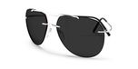 Silhouette Nash Tma Collection 8744 Lunettes de soleil unisexe argent pilote gris 59mm Polarisé