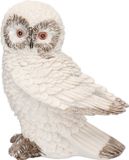 Merkloos Dierenbeeldje - Sneeuwuil Birdy - wit - vogel - 12 x 8 x 13 cm - polyresin