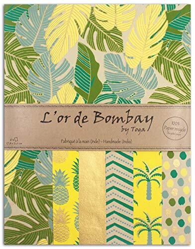 Toga Bombay-Geel Groen Goud Bladeren, One Size