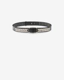 Isabel Marant Ceinture Belja En Cuir - Femme - Noir Et Argenté - Taille 85