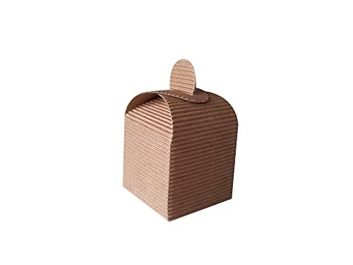 Carte Dozio - Kubusbox met strik en zichtbare golven, kleur Havanna, voor mm 50 x 50 mm, 10 stuks per verpakking