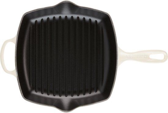 Le Creuset Grillpan Signature Meringue - 26 x 26 cm - Gietijzer - Creme