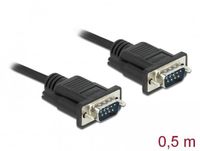Delock Serial Cable RS-232 D-Sub9 male to female with narrow plug housing 0.5 m