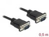 Delock Serial Cable RS-232 D-Sub9 male to female with narrow plug housing 0.5 m